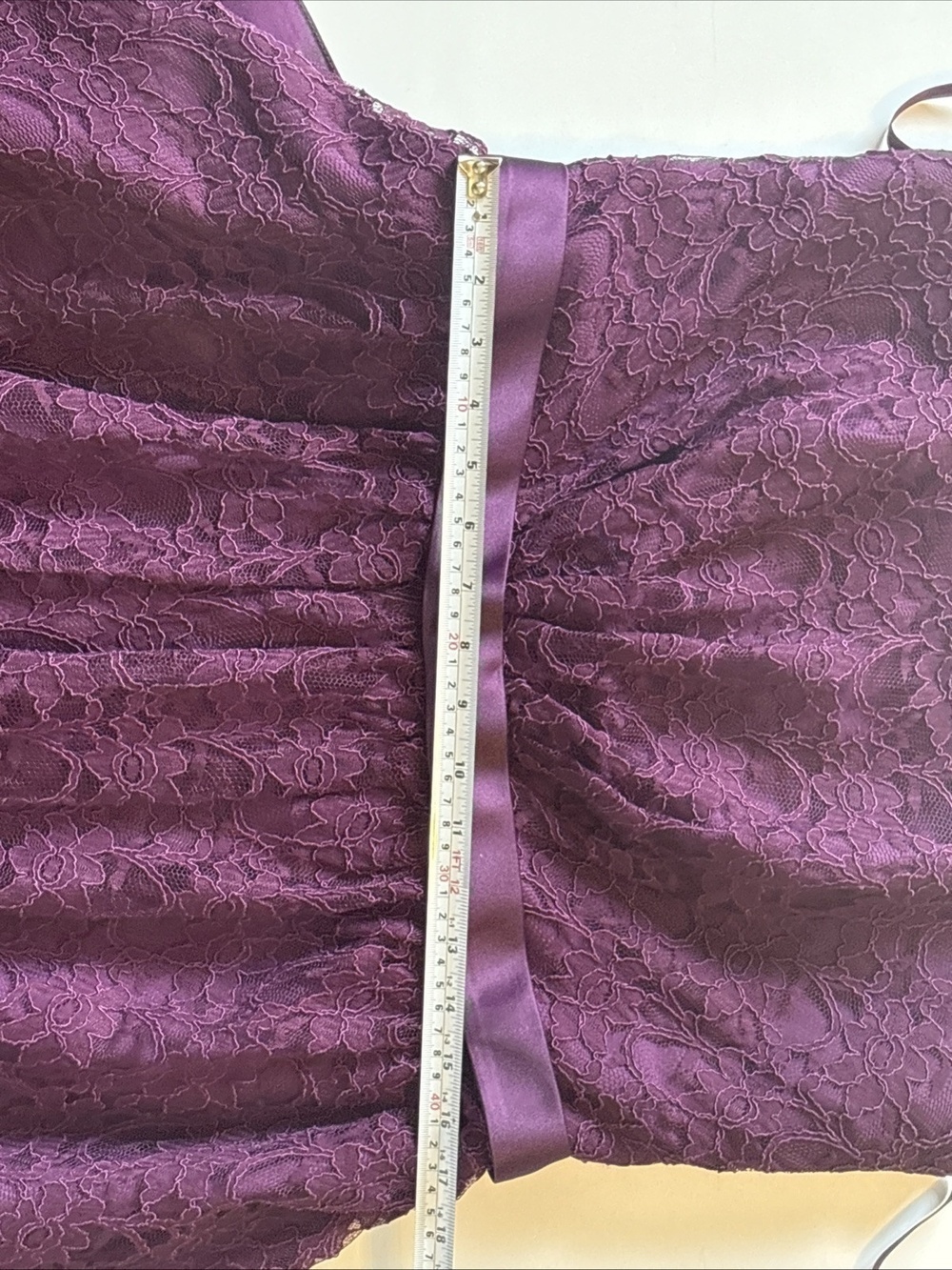 Mori Lee Madeline Formal Bridesmaid Party Dress Purple Eggplant Size 20/22 - Picture 13 of 14